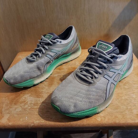 Asics Gel-Nimbus Lite 1011A782 Men's US 12 Grey Green Running Sneaker Shoes - Picture 1 of 9